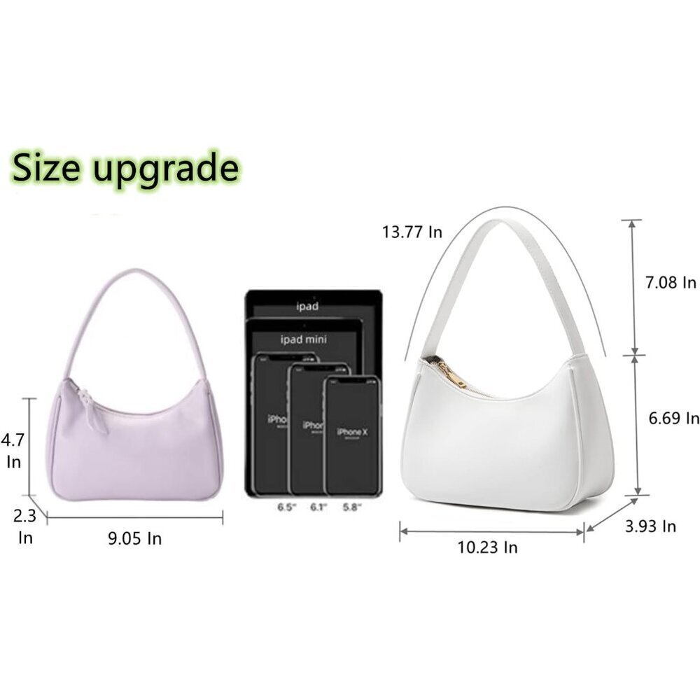 Shoulder Bags for Women, Cute Hobo Tote Handbag Mini Clutch Purse with Zipper Cl - Picture 4 of 7